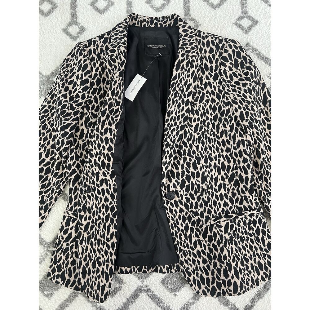 BANANA REPUBLIC Leopard Classic Stretch Twill Blazer Jacket - Picture 9 of 15